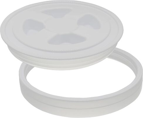 1 Pack Seal Lid, Leak-Proof Bucket Lid Screw Cap Plastic Lid, Fits 3.5 to 7 Gallon Bucket for Paint, Industrial & Home Storage (White) in Saudi Arabia