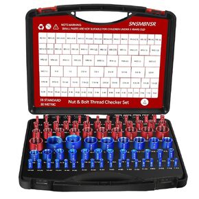 76Pcs Thread Checker, Nut and Bolt Thread Checker 38 Standard and 38 Metric Set, Thread Gauge Suitable for Nut or Bolt Size Finder in Narrow and Tricky Areas in Kuwait