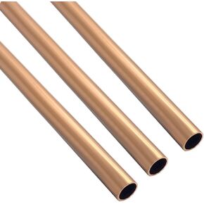 Copper Round Tube, 5/32"(4mm) OD x 1/8"(3mm) ID 0.5mm Wall Thickness Straight Pipe Tubing for DIY Decorate Industry Architecture Refrigerator, 12"(300mm) Length, 2pcs in Kuwait