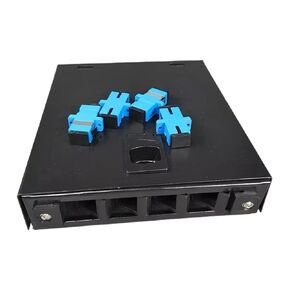4 Port FTTH Optical Fiber Terminal Box Comes with Adapter SC LC Port Optical Distribution Frame Flange and Pigtail Optional(Black with Flange) in Saudi Arabia