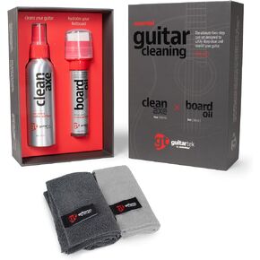 GuitarTek Essential Guitar Cleaning Duo Set, Premium Guitar Care Gift Set with Guitar Cleaner, Fretboard Conditioning Oil & 2 Microfiber Cloths in Kuwait