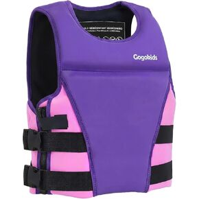 Gogokids Kids Swim Vest 50-90-125 lbs, Youth Neoprene Swim Vest Boys Girls, Lightweight Water Sports Jacket with Adjustable Buckles & Zipper, Teen Floaties for Kayaking, Paddle Boarding and Boating in Kuwait