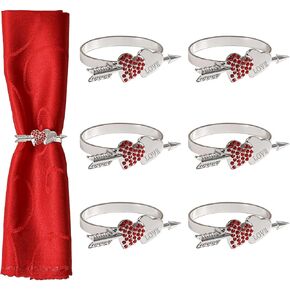 wonlex 250th Patriotic Bow Napkin Rings Set of 6, Alloy Red Blue White Bow Napkin Ring Serviette for Fourth of July, Table Decor, Banquet, Family, Festive Dinning in Kuwait