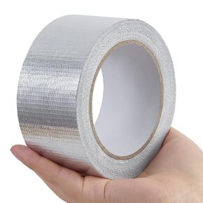 Aluminum Foil Tape - 2 Inch X 66 Feet, 5.91 Mil Thick Fiberglass Reinforced High Temperature Heat Shield Tape for HVAC, Hose and Auto Use in Saudi Arabia