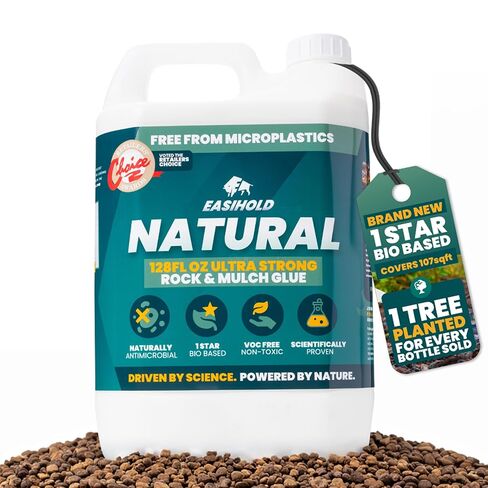 Vuba Easihold Natural Gravel Glue for Landscaping 1 Gallon, Rock Binder for Pea Gravel, Stones & Pebbles, Clear Gravel Stabilizer for Patios, Walkways, Driveways & Garden Borders, Non-Toxic in Kuwait
