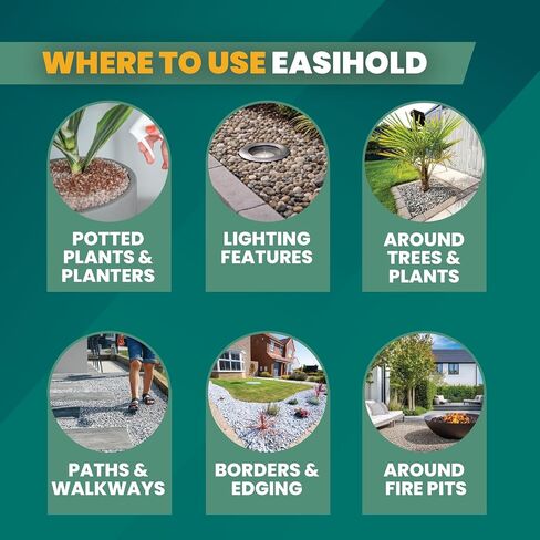 Vuba Easihold Natural Gravel Glue for Landscaping 1 Gallon, Rock Binder for Pea Gravel, Stones & Pebbles, Clear Gravel Stabilizer for Patios, Walkways, Driveways & Garden Borders, Non-Toxic in Kuwait