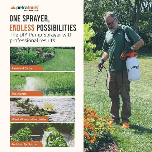 PetraMax Mulch Glue Landscaping Bundle – Ultra Concentrated 64 oz (2 Pack) + Petratools HD201 2 Gallon Pump Sprayer, Mulch Stabilizer for Bark, Pine Straw, Wood Chips & Garden Beds in Kuwait
