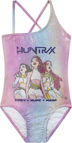 KPop Demon Hunters Swimsuit, Huntrix Girls Swimsuit with Zoey, Rumi and Mira, One Piece Kids Swimwear for Summer in Kuwait