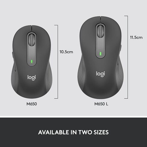 Logitech Signature M650 for Business Wireless Mouse, for Small to Medium Sized Hands, Logi Bolt, Bluetooth, SmartWheel - Graphite in Kuwait