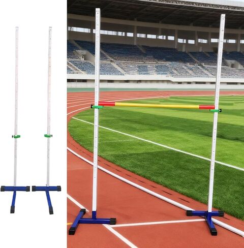 Competition Training High Jump Stands for School, 50-200 cm Adjustable Athletics Track and Field High Jump Standards Tool, Crossbar Not Included, Pair in Kuwait