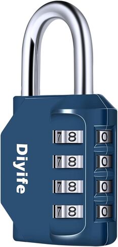 4 Digit Combination Padlock, Diyife Weatherproof School Gym Locker Lock, Plated Steel Resettable Number Lock for Sports Locker, Toolbox, Fence, Hasp, Cabinet, Pink in Saudi Arabia