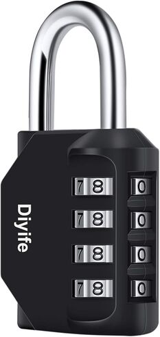 4 Digit Combination Padlock, Diyife Weatherproof School Gym Locker Lock, Plated Steel Resettable Number Lock for Sports Locker, Toolbox, Fence, Hasp, Cabinet, Pink in Saudi Arabia
