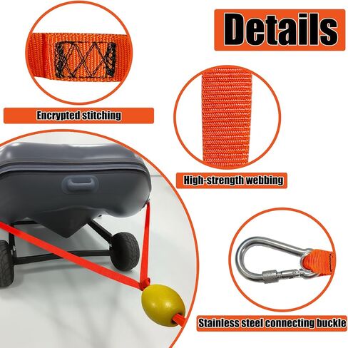 2 Point Dinghy Towing Bridle with Float – Heavy Duty 1" Polyester Webbing, Reinforced Stitching, Stainless Steel Hardware, Floating Tow Line for Inflatable Boats in Kuwait
