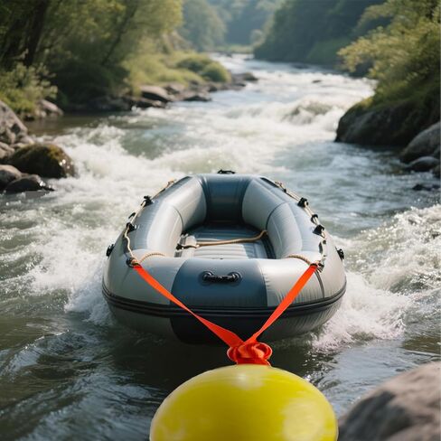 2 Point Dinghy Towing Bridle with Float – Heavy Duty 1" Polyester Webbing, Reinforced Stitching, Stainless Steel Hardware, Floating Tow Line for Inflatable Boats in Kuwait