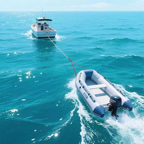 2 Point Dinghy Towing Bridle with Float – Heavy Duty 1" Polyester Webbing, Reinforced Stitching, Stainless Steel Hardware, Floating Tow Line for Inflatable Boats in Kuwait