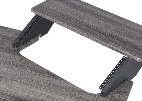 roomfitters Eleazar 71-Inch Black Oak Music Recording Desk, Professional 61-Key Audio Production Workstation, Mobile Studio Console with Dual Monitor Stands in Kuwait