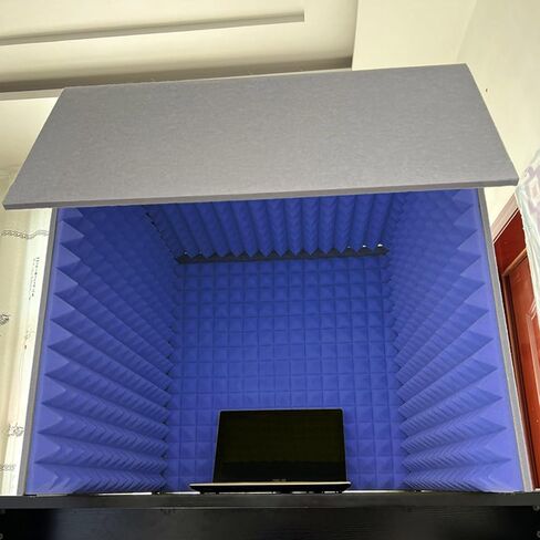 Noise Proof Portable Studio Shielding Cover for Studio Vocal Absorption, Microphone Foam Cube Cover with Soundproof Chamber for Music Bedroom Home in Kuwait