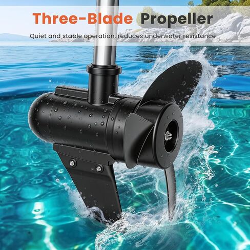 58 LBS Trolling Motor, Brushless Electric Motor with Stepless Speed Control, 30 Inch Shaft, LED Battery Indicator, Transom Mounted for Kayak, Fishing Boat in Kuwait