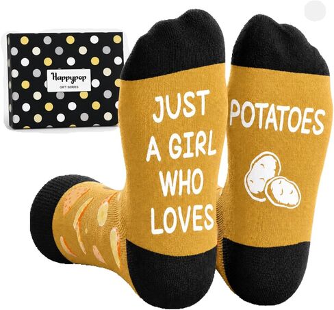 HAPPYPOP Potato Gifts for Women Teen Girls - Funny Potato Socks, Foodie Socks, Novelty Socks for Potato Enthusiasts in Saudi Arabia