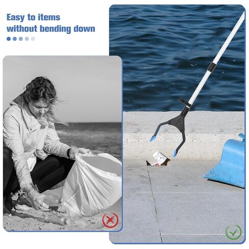 PRETYZOOM Foldable Handheld Trash Pickup Tool with 11cm Opening Made of Sturdy Aluminum Alloy and Plastic for Easy Picking of Trash in Outdoor and Janitorial Use in Kuwait