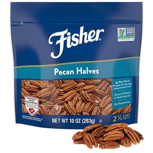 Fisher Chef's Naturals Unsalted Chopped Pecans 24 oz Resealable Bag, Unsalted Raw Nuts for Cooking, Baking & Snacking, Healthy Snacks for Adults, Vegan Protein, Keto Snack, Gluten Free Chopped Pecan in Kuwait