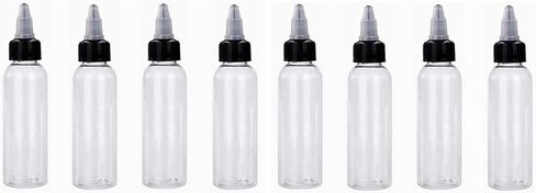 8Pcs 2oz Tattoo Ink Pigment Squeeze Bottles,Dispensing Plastic Squeeze with Twist Cap Small Clear Bottle Round Bottles,Laboratory wash Bottle (8pcs 2oz) in Kuwait