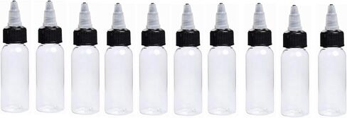 8Pcs 2oz Tattoo Ink Pigment Squeeze Bottles,Dispensing Plastic Squeeze with Twist Cap Small Clear Bottle Round Bottles,Laboratory wash Bottle (8pcs 2oz) in Kuwait