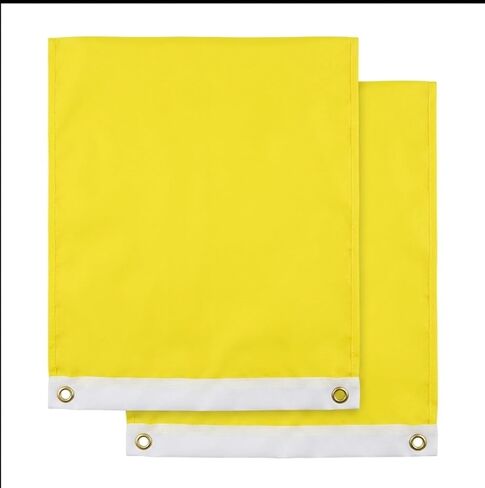 2 Pcs Quarantine Flag 12x19 Inch, Solid Yellow Blank Boat Flag for Marine Sailing and Port Entry in Kuwait