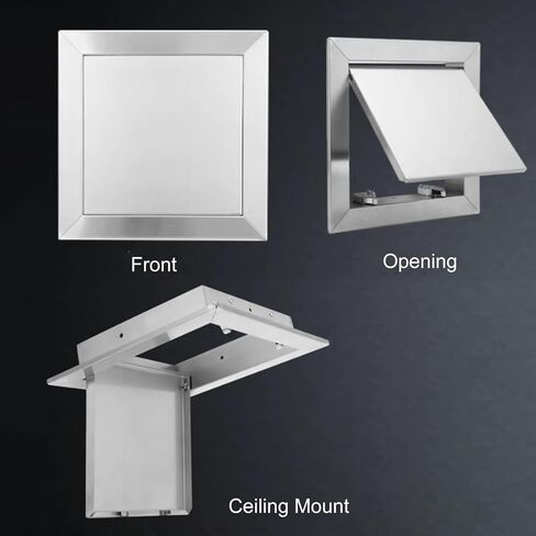 Stainless Steel Access Door Panel 8x10in, Waterproof Wall/Ceiling Access Panel with Push-Button Switch, Ideal for Plumbing Inspection, Durable & Versatile (6-38 in Sizes),8x10inch/200x250mm in Kuwait