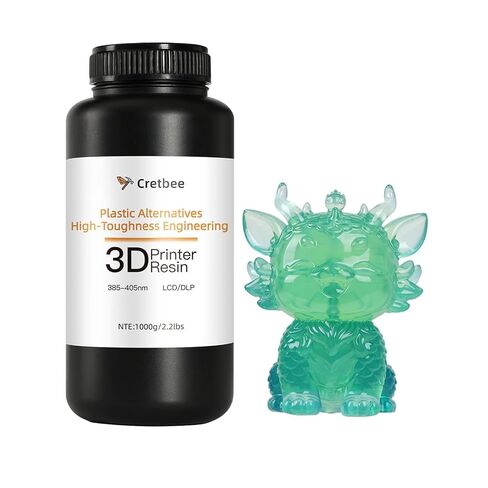 3D Printer Resin, High Toughness Engineering Resin, 405nm UV-Curing, Impact Resistance, Low Shrinkage, Non-Brittle, Requires Heat-Curable, for LCD/DLP/MSLA 3D Printers, Light Gray 1000g in Kuwait