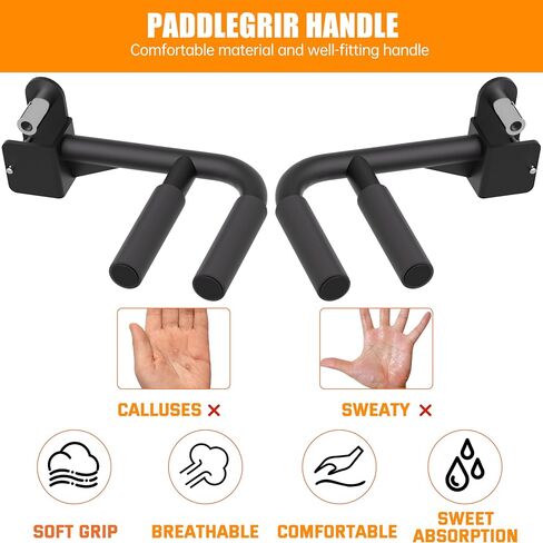 Muti-Grip Dip Bars Attachment for Power Cage with 5/8" or 1" Hole, Non-Slip Wide & Narrow Grip Dips Double Handles, 600 lbs Capacity, Squat Rack Attachment for Dips, Inverted Rows, Push-Ups in Kuwait