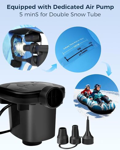Snow Tube with Towable Leash, 68 Inch Snow Sleds for Kids and Adult，2 Person Sled for Winter Sports, Snow Tubes for Sledding Heavy Duty, Inflatable Snow Sled with Double Layer Bottom Fabric in Kuwait