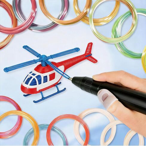 1.75mm PLA 3D Pen Filament Refills, 10 Colors 5M Per Color, 164FT Total Length, Low Odor Smooth Extrusion No Bubble Filament for 3D Pens in Kuwait