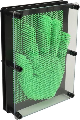 3D Pin Art Board Toy L Size Green Improve Imagination Handprint Mold for Children Plastic 7.9 X 5.9 X 2.4 Inch in Kuwait