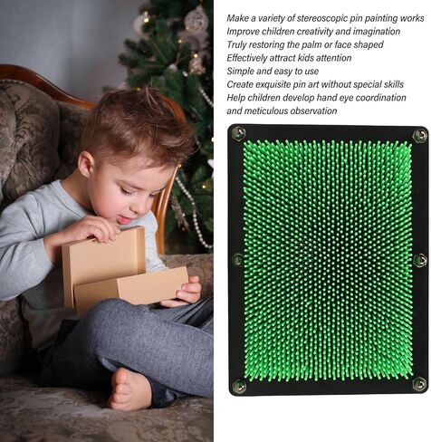 3D Pin Art Board Toy L Size Green Improve Imagination Handprint Mold for Children Plastic 7.9 X 5.9 X 2.4 Inch in Kuwait