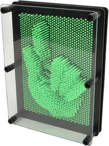 3D Pin Art Board Toy L Size Green Improve Imagination Handprint Mold for Children Plastic 7.9 X 5.9 X 2.4 Inch in Kuwait
