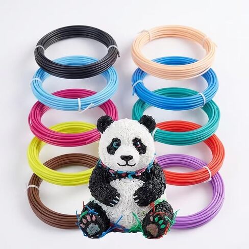 PLA Filament Refills for 3D Pen, 1.75mm 10 Color Pack 5M Each, Total 164FT, Smooth No Bubble Low Smell Filament for Art Craft Modeling in Kuwait