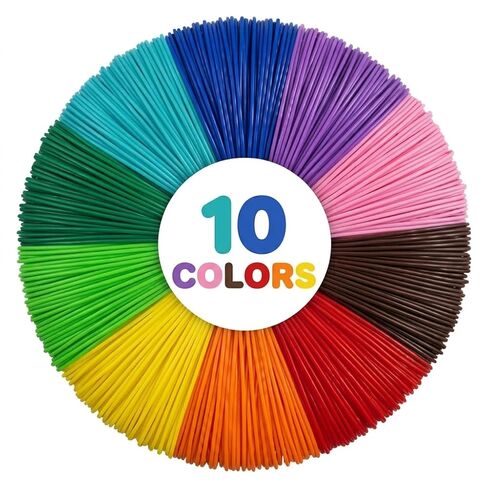 3D Pen Filament Refills PLA 1.75mm, 10 Colors x 5M Each, Total 164FT, Low Odor No Bubble Filament for 3D Printing Pen, Smooth Drawing Craft Supplies in Kuwait