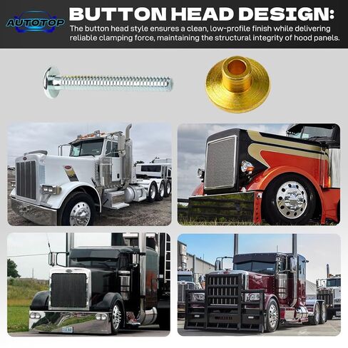 طقم Huck and Collar FIT Peterbilt 379 - 3/16 بوصة أطواق فولاذية متوسطة الحافة، رأس زر - استبدل MGP98T-R6-10G، MGCS-R6U - عبوة من 100 قطعة in Kuwait