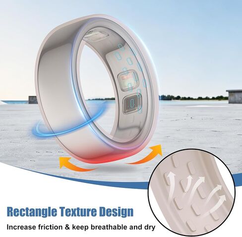 10 Pack Cover Compatible with Oura Ring 5, Soft Silicone Anti-Slip Rectangle Texture Anti-Scratch Protector Case for Working Out Gym in Saudi Arabia