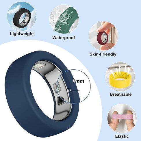 10 Pack Cover Compatible with Oura Ring 5, Soft Silicone Anti-Slip Rectangle Texture Anti-Scratch Protector Case for Working Out Gym in Saudi Arabia