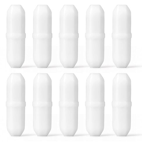 Gjinxi 10 قطع من قضبان التحريك المغناطيسية PTFE خلاط تحريك شريط التحريك الأبيض مختبر النمام خلاط قضبان خلط لوحة بار لمختبر المغناطيسية المنزل DIY مشروع كوب مسطح القاع (20 مم / 0.8 بوصة) in Kuwait