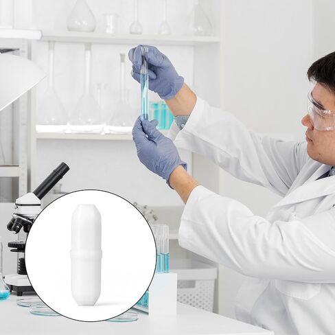 Gjinxi 10 قطع من قضبان التحريك المغناطيسية PTFE خلاط تحريك شريط التحريك الأبيض مختبر النمام خلاط قضبان خلط لوحة بار لمختبر المغناطيسية المنزل DIY مشروع كوب مسطح القاع (20 مم / 0.8 بوصة) in Kuwait