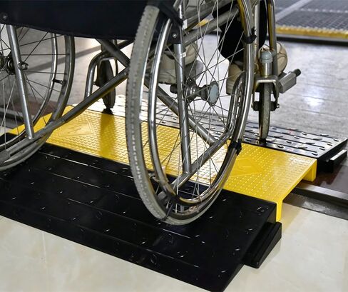 Assemble Threshold Bridge Ramp,1 Large Channel Floor Wire Hose Cord Cable Protector, Doorway Ramp for Cars Wheelchairs, ADA Compliant Driveway Road Hump, Traffic Speed Bump in Saudi Arabia