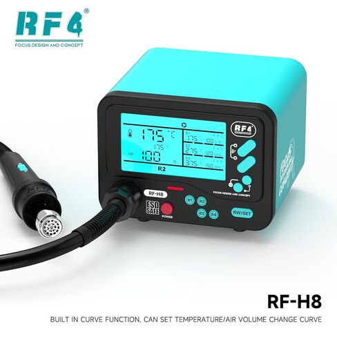 محطة إعادة تشغيل الهواء الساخن RF-H8، ذاكرة حصرية ذات 4 قنوات، ضبط مدة درجة الحرارة على 3 مراحل بحرية للمكونات الحساسة in Kuwait