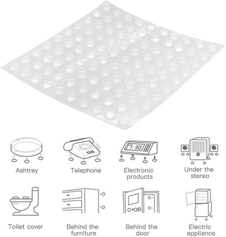 Silicone Cabinet Door Bumpers Pads, Self-Adhesive Noise Reduction Furniture Pads, Easy to Apply Protective Bumpers for Doorknob and Chair, 1 Sheet in Kuwait