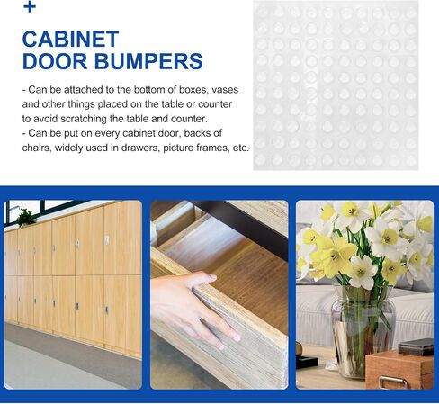 Silicone Cabinet Door Bumpers Pads, Self-Adhesive Noise Reduction Furniture Pads, Easy to Apply Protective Bumpers for Doorknob and Chair, 1 Sheet in Kuwait