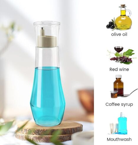 Mouthwash Dispenser for Bathroom, 8.8 oz Refillable Glass Mouth Wash Dispensers with Lid Cup Clear Small Mouthwash Container Bottle Holder for Bathroom & Kitchen Countertop in Kuwait