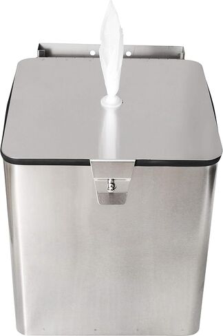 Stainless Steel Wall Mount Wipe Dispenser (Square) - Fits Sanitizing and Disinfecting Wipe Refill Rolls - Perfect for Gyms, Fitness Clubs, Schools, Hotels, Commercial Facilities in Kuwait