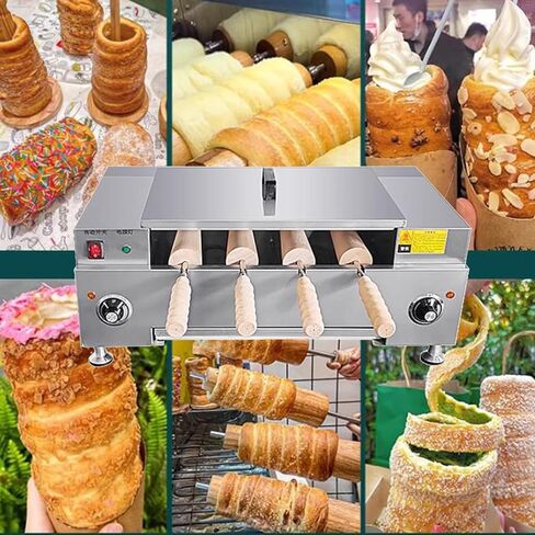 Commercial Chimney Cake Oven,Chimney Cake Roll Oven Maker,Electric Ice Cream Cone Oven,3000W Chimney Toaster Machine,Toaster Oven (Knob) in Kuwait